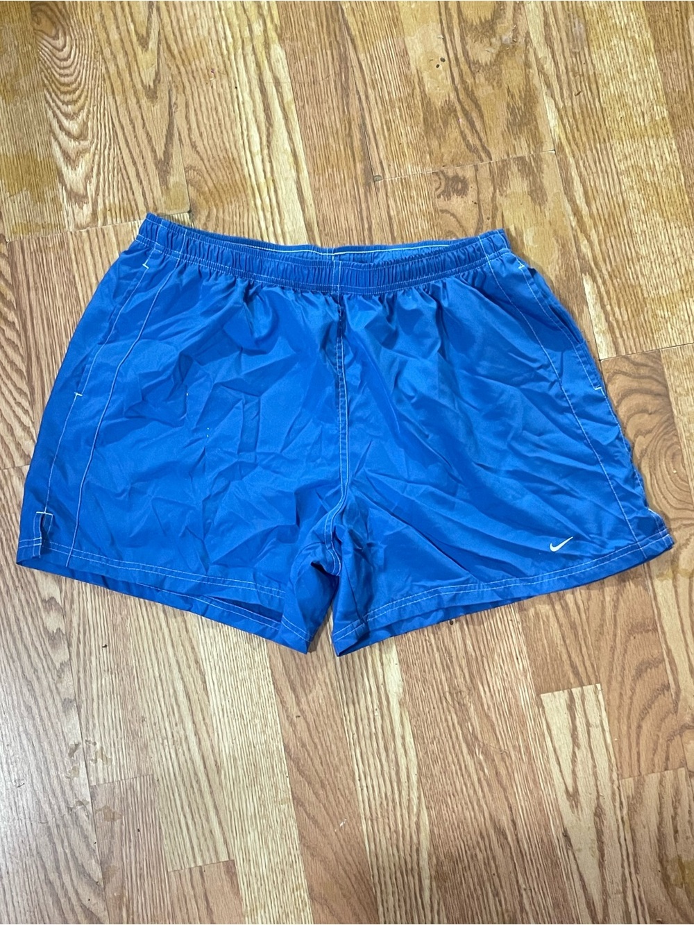 Nike Royal Blue Women's Swim Shorts with Small Swoosh